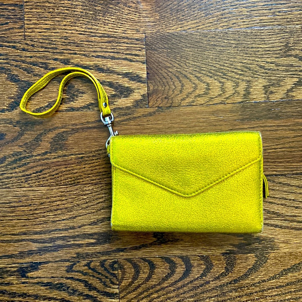 MZ Wallace Gold Metallic Wristlet Wallet